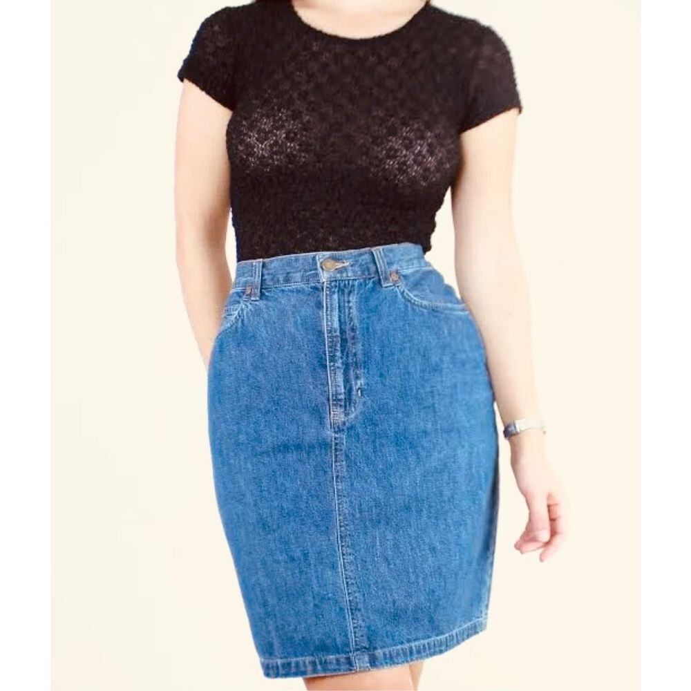 Vintage Jean Skirt Mini Paris Blues